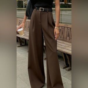 COMMENSE brown wide leg trouser
